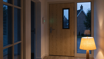 Funk-Alarmzentrale im Flur eines Hauses