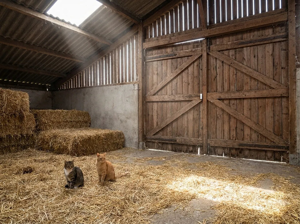 

Vieh, Katzen oder Vögel im Stall?